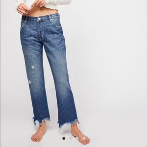 Free People Maggie Mid-Rise Straight Jean Sequoia 30